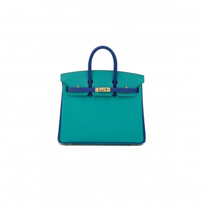 HERMÈS MASTER BIRKIN 35 EPSOM IN MALACHITE GREEN AND AQUA BLUE WITH GOLD BUCKLE H028369CK33 (35*28*18cm)